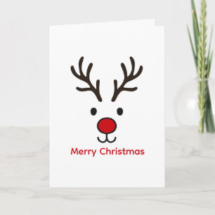 Merry Christmas Reindeer Cute Xmas Personalized  Card