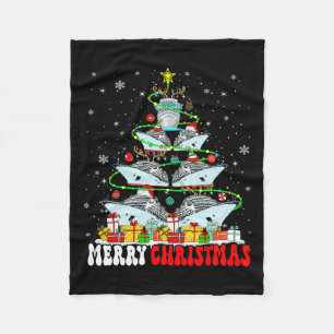 Merry Christmas Reindeer Elf Santa Cruise Ships Xm Fleece Blanket
