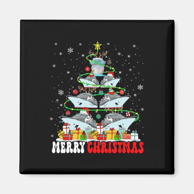 Merry Christmas Reindeer Elf Santa Cruise Ships Xm Magnet (Front)