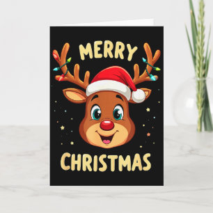 Merry Christmas Reindeer Family Men Women Card