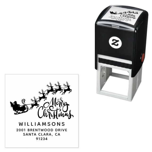 Merry Christmas Reindeer Family Self-inking Stamp (In Situ)