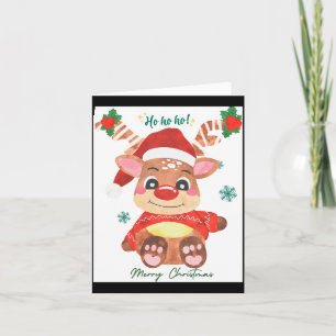 Merry Christmas Reindeer Festive Fun Toddler Card