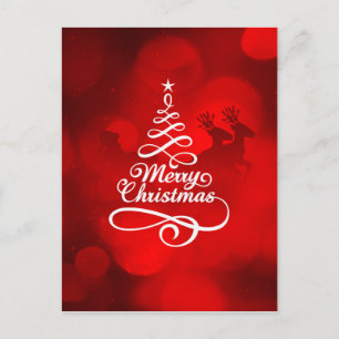 Merry Christmas Reindeer Holiday Postcard