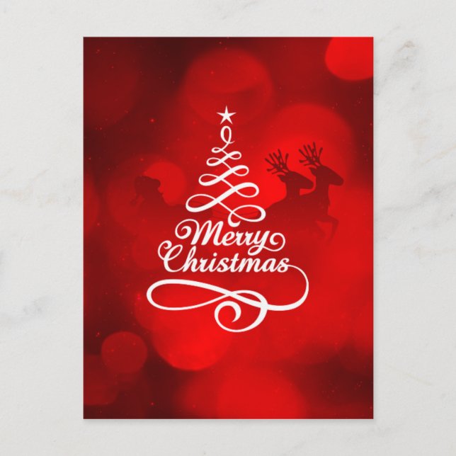 Merry Christmas Reindeer Holiday Postcard (Front)