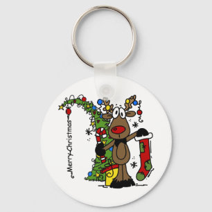 Merry Christmas Reindeer Key Ring