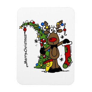 Merry Christmas Reindeer Magnet