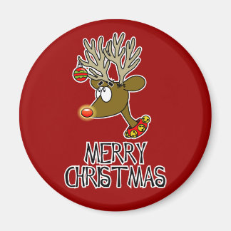 Merry Christmas Reindeer Magnet