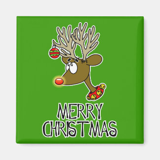 Merry Christmas Reindeer Magnet