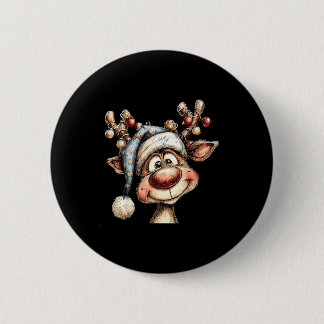 Merry Christmas Reindeer Men Women Family Matching 6 Cm Round Badge