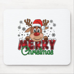 Merry Christmas Reindeer Men Women Family Matching Mouse Mat