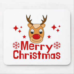 Merry Christmas Reindeer Mouse Mat