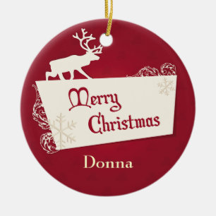 Merry Christmas Reindeer Ornament
