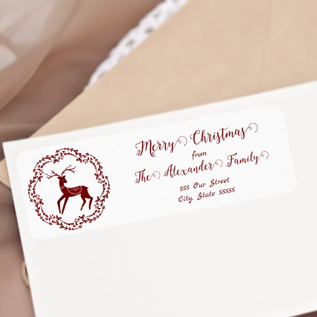 Merry Christmas Reindeer Red and White Cute Nordic (Creator Uploaded)