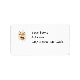 MERRY CHRISTMAS REINDEER  RETURN ADDRESS LABELS