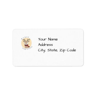 MERRY CHRISTMAS REINDEER RETURN ADDRESS LABELS