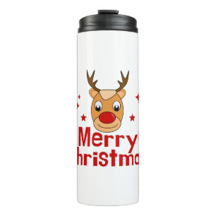 Merry Christmas Reindeer Thermal Tumbler