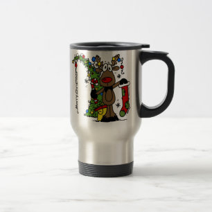 Merry Christmas Reindeer Travel Mug