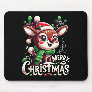 Merry Christmas Reindeer Tree Lights Xmas Family M Mouse Mat