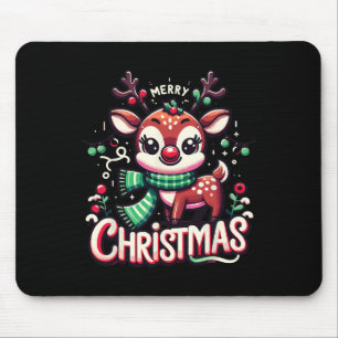 Merry Christmas Reindeer Tree Lights Xmas Family M Mouse Mat