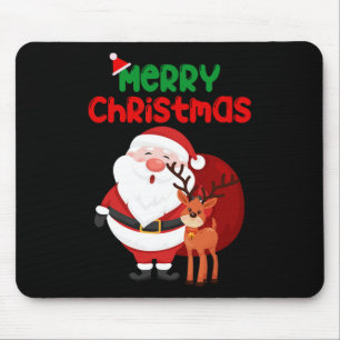 Merry Christmas Reindeer Xmas Family 2024 Men Wome Mouse Mat