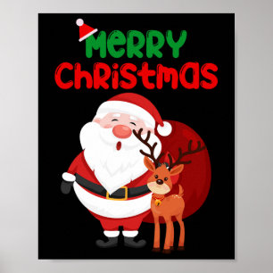 Merry Christmas Reindeer Xmas Family 2024 Men Wome Poster
