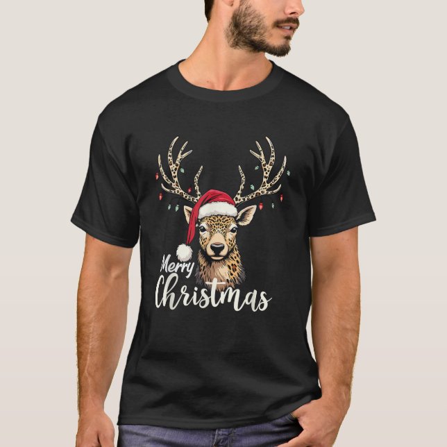 Merry Christmas Reindeer Xmas Family Festivities L T-Shirt (Front)