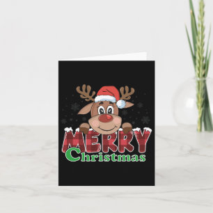 Merry Christmas Reindeer Xmas Family Kids Men Wome Card