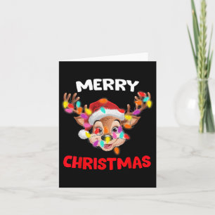 Merry Christmas Reindeer Xmas Family Matching Men Card