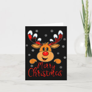 Merry Christmas Reindeer Xmas Family Men Women Card