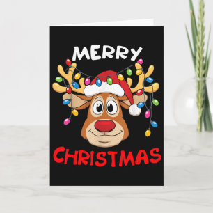 Merry Christmas Reindeer Xmas Family Men Women  Card