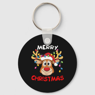 Merry Christmas Reindeer Xmas Family Men Women Key Ring