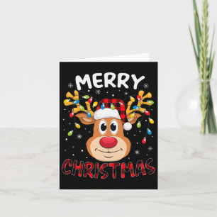 Merry Christmas Reindeer Xmas Family Men Women Kid Card