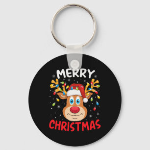 Merry Christmas Reindeer Xmas Family Men Women Kid Key Ring