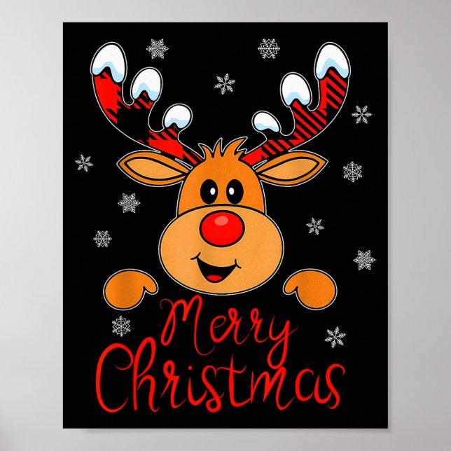 Merry Christmas Reindeer Xmas Family Men Women  Poster (Front)