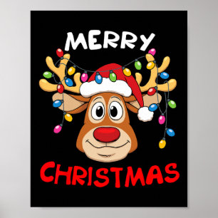 Merry Christmas Reindeer Xmas Family Men Women Poster