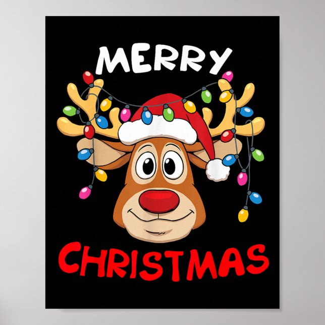 Merry Christmas Reindeer Xmas Family Men Women  Poster (Front)