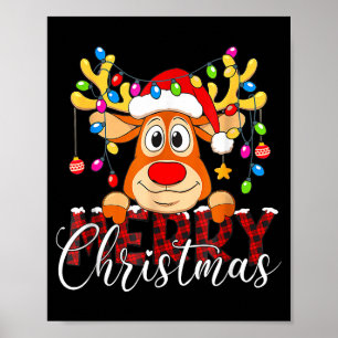 Merry Christmas Reindeer Xmas Family Pajamas Buffa Poster