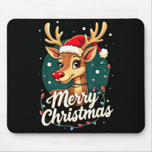 Merry Christmas Reindeer Xmas Family Winter Fun  Mouse Mat