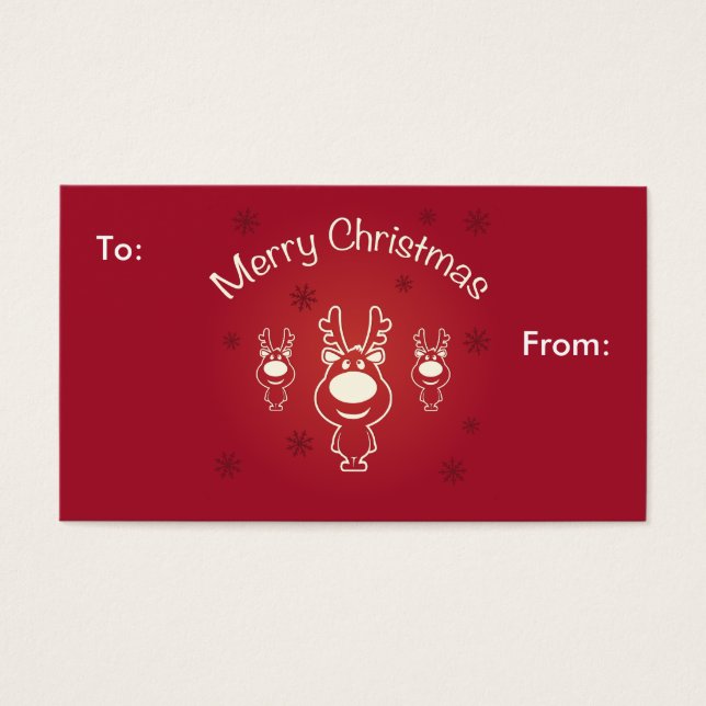 Merry Christmas Reindeers Gift Card (Front)