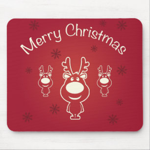 Merry Christmas Reindeers Mouse Mat