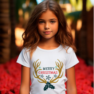 Merry Christmas ReindeerSnow flakes  T-Shirt