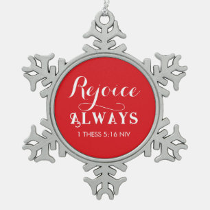 Merry Christmas Rejoice in the Lord Red Ornament