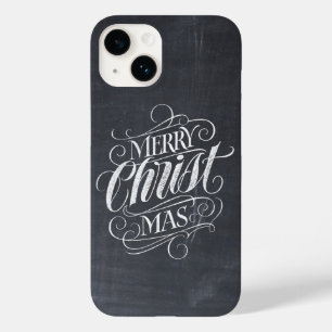 Merry CHRISTmas Religious Calligraphy Chalkboard C Case-Mate iPhone 14 Case