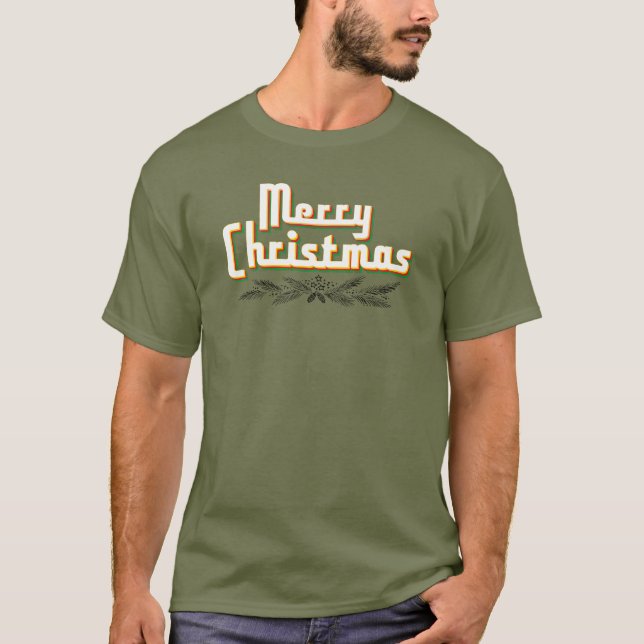 Merry Christmas Retro 80’s T-Shirt (Front)