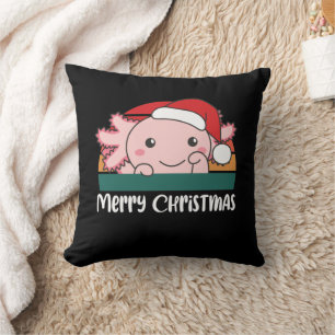 Merry Christmas Retro Axolotl Christmas Cushion