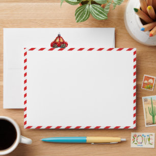 Merry Christmas Retro Car Ornament Address Envelop Envelope