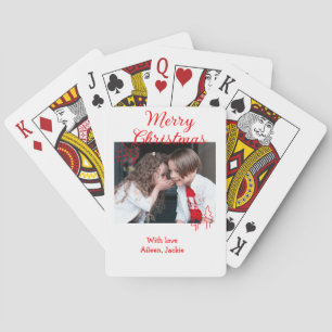 Merry Christmas retro Christmas tree kids photo na Playing Cards