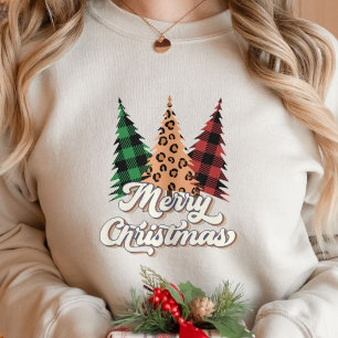 Merry Christmas Retro Christmas Trees Sweatshirt