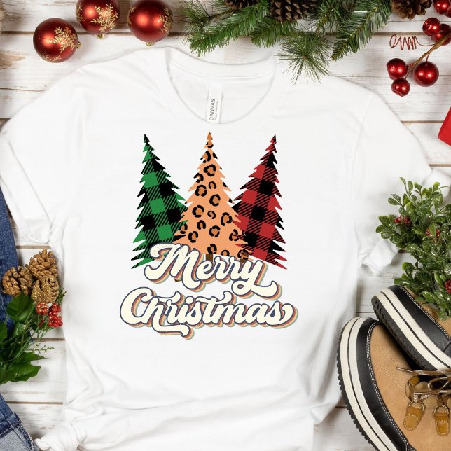 Merry Christmas Retro Christmas Trees T-Shirt (Creator Uploaded)