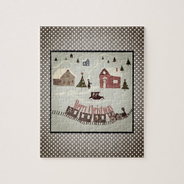 Merry Christmas , retro Jigsaw Puzzle (Vertical)